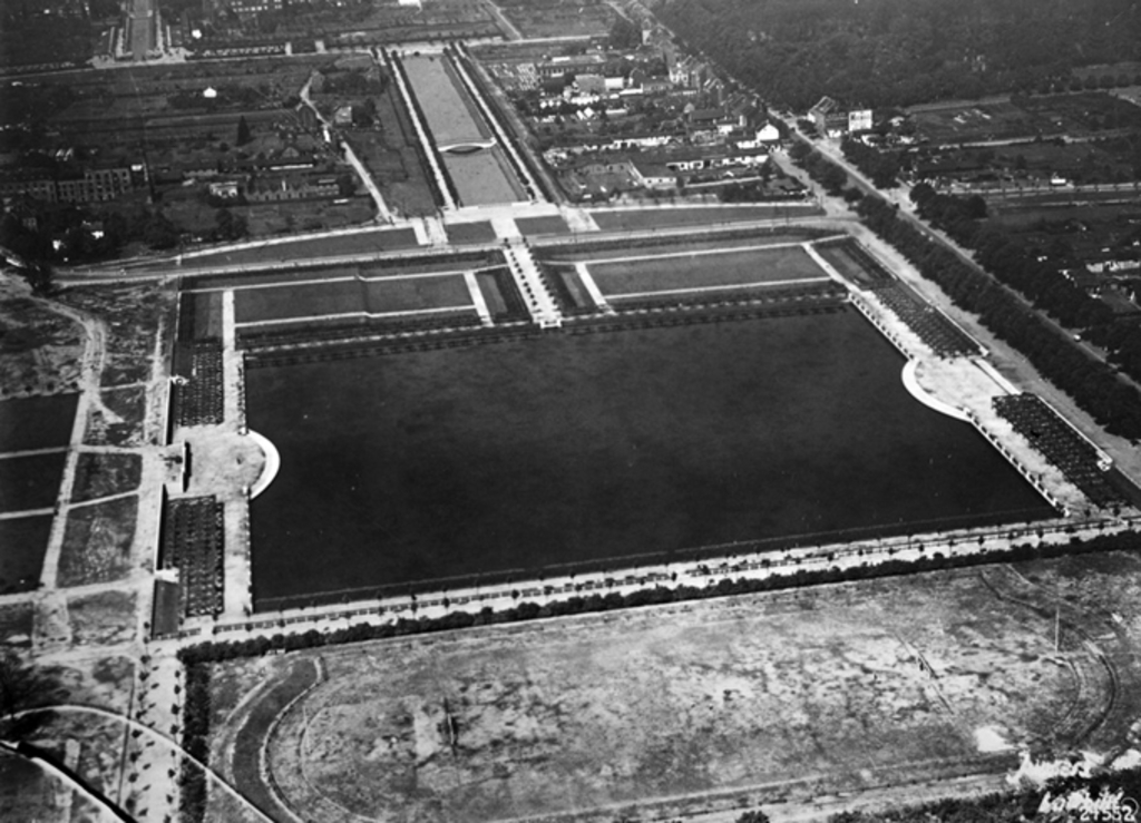 Luftaufnahme des Inneren Grüngürtels, Aachener Weiher, 1929, RBA 159889