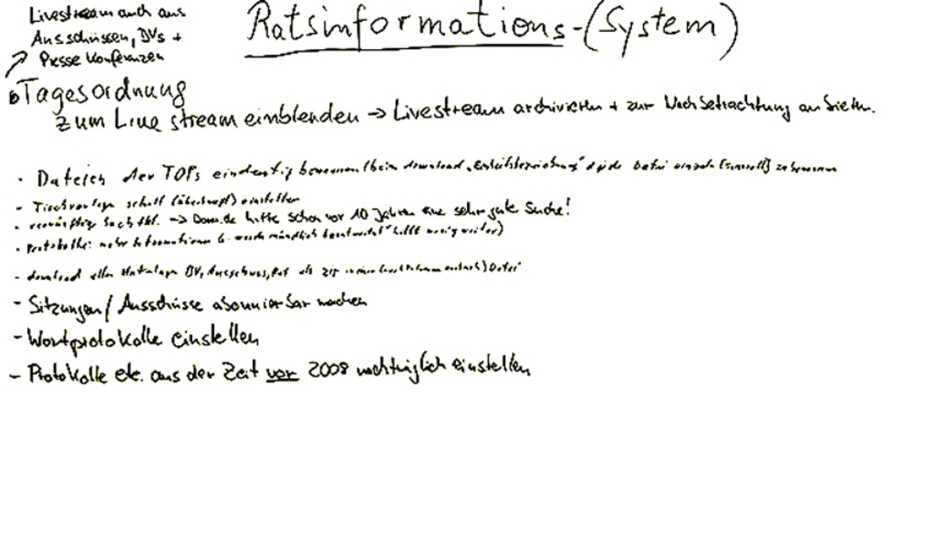 Stellwand mit aufgeschriebenen Ideen