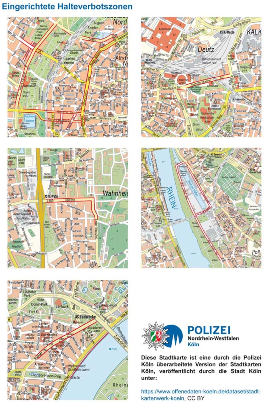 Eingerichtete Halteverbotszonen