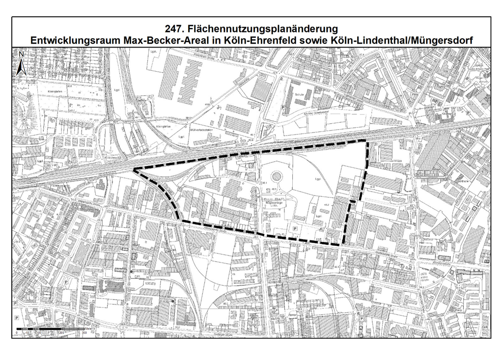 Geltungsbereich Entwicklungsraum Max-Becker-Areal in Köln-Ehrenfeld sowie Köln-Lindenthal/Müngersdorf, 247. Flächennutzungsplanänderung