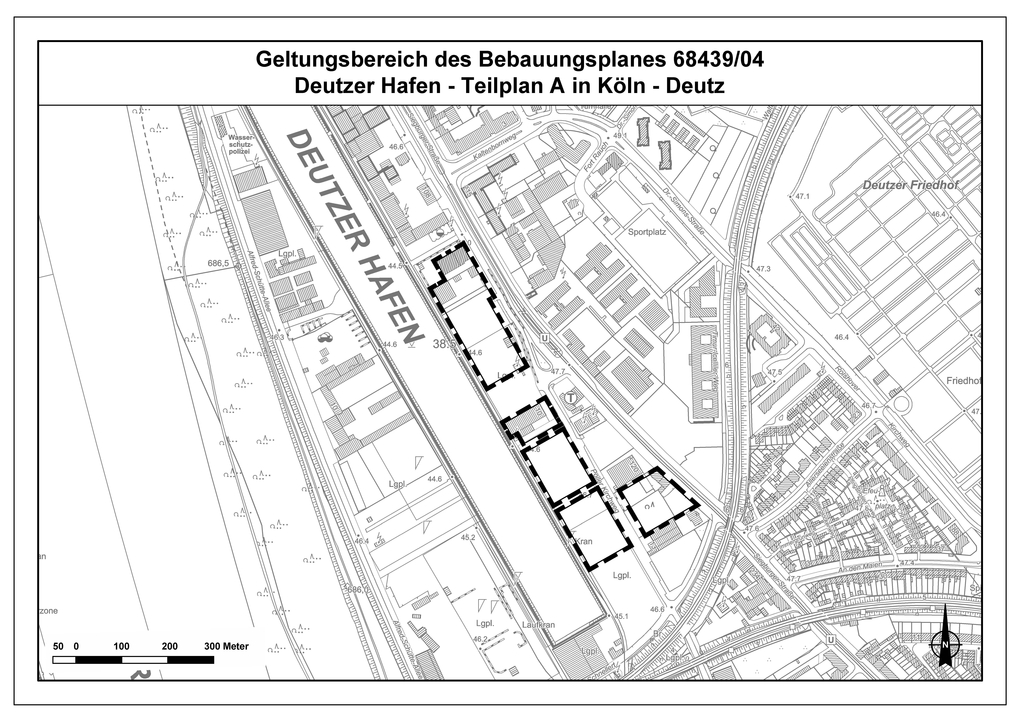 Geltungsbereich des Bebauungsplanes Deutzer Hafen – Teilplan A in Köln-Deutz