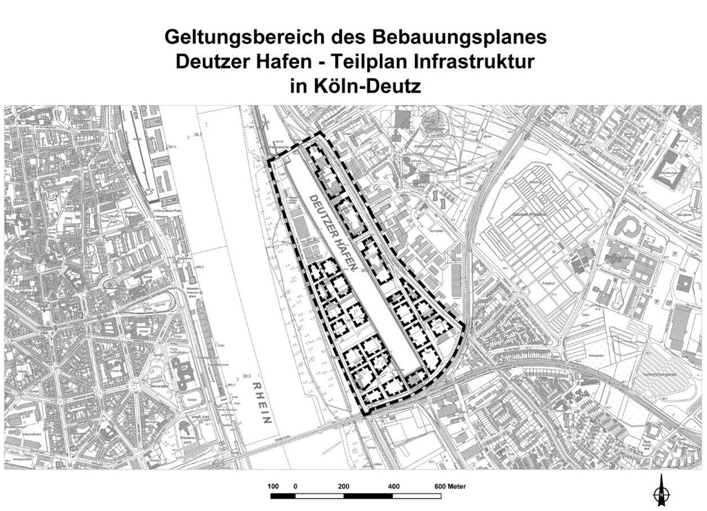 Geltungsbereich Bebauungsplan Deutzer Hafen Teilbereich Infrastruktur
