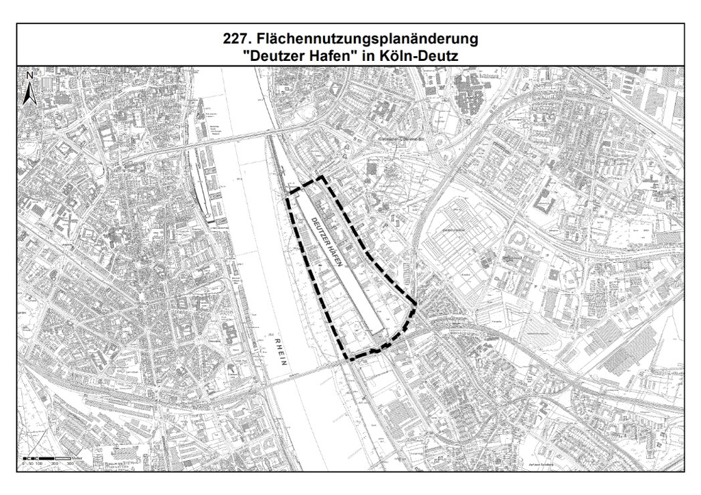 Geltungsbereich Flächennutzungsplan 227 Deutzer Hafen
