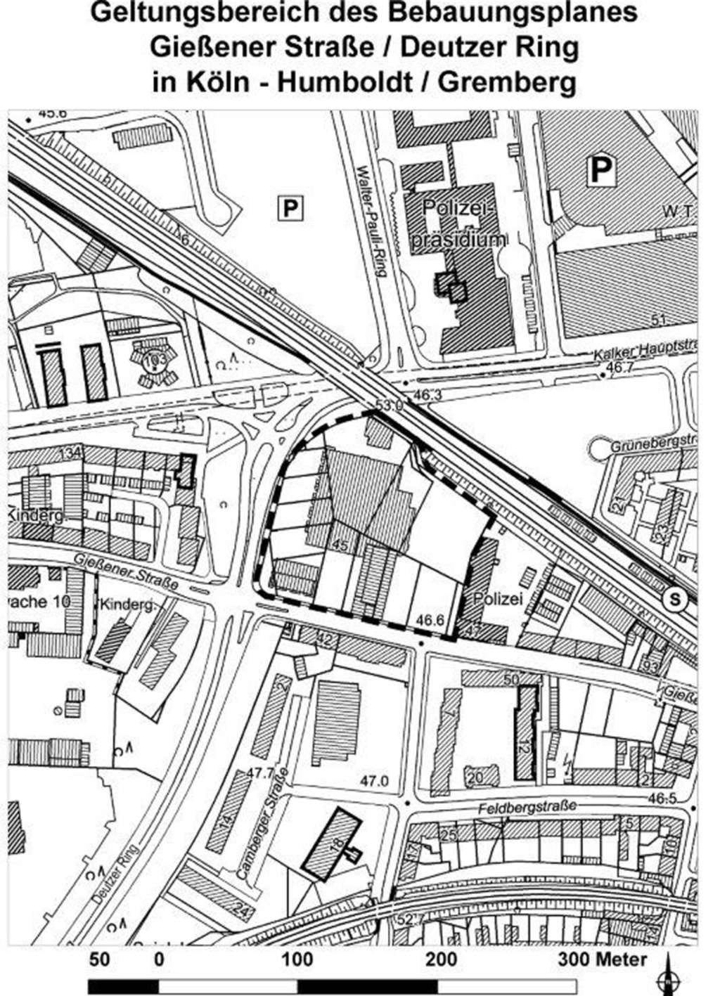 Geltungsbereich des Bauleitplanverfahrens "Gießener Straße/ Deut