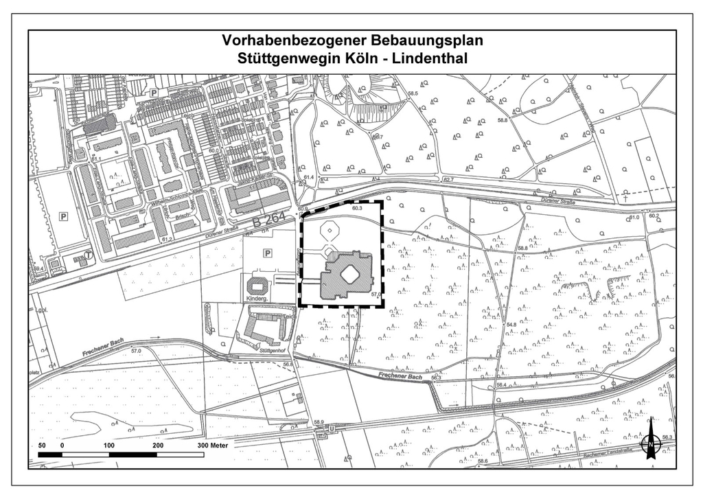 Geltungsbereich des Bebauungsplans Stüttgenweg in Köln-Lindenthal