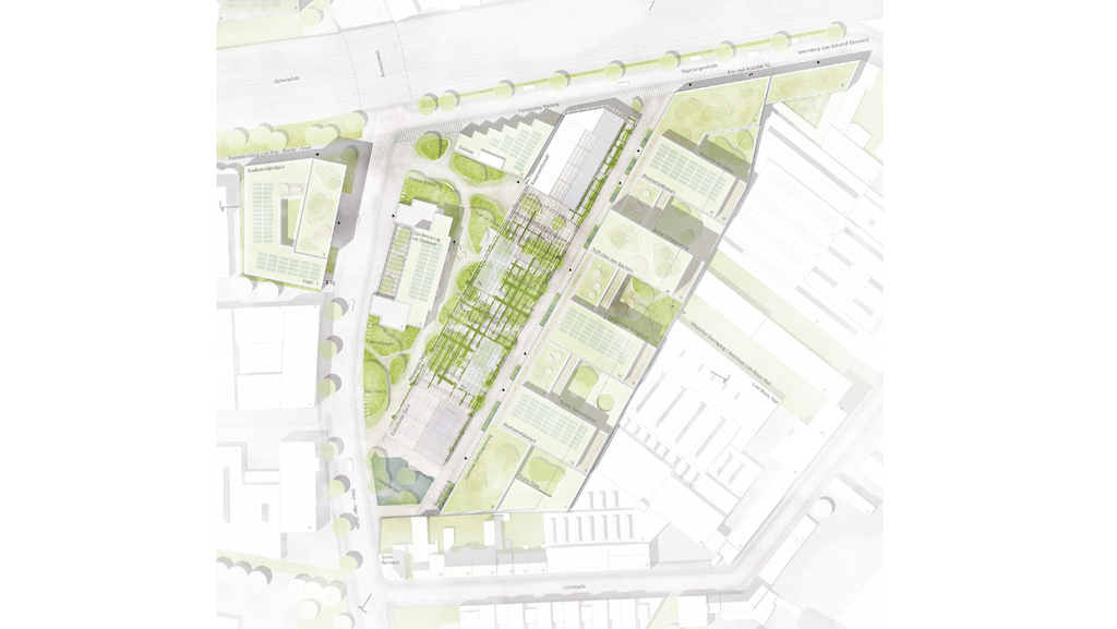 Lageplan zum Bebauungsvorschlag des Teams ASTOC mit Urbane Gestalt