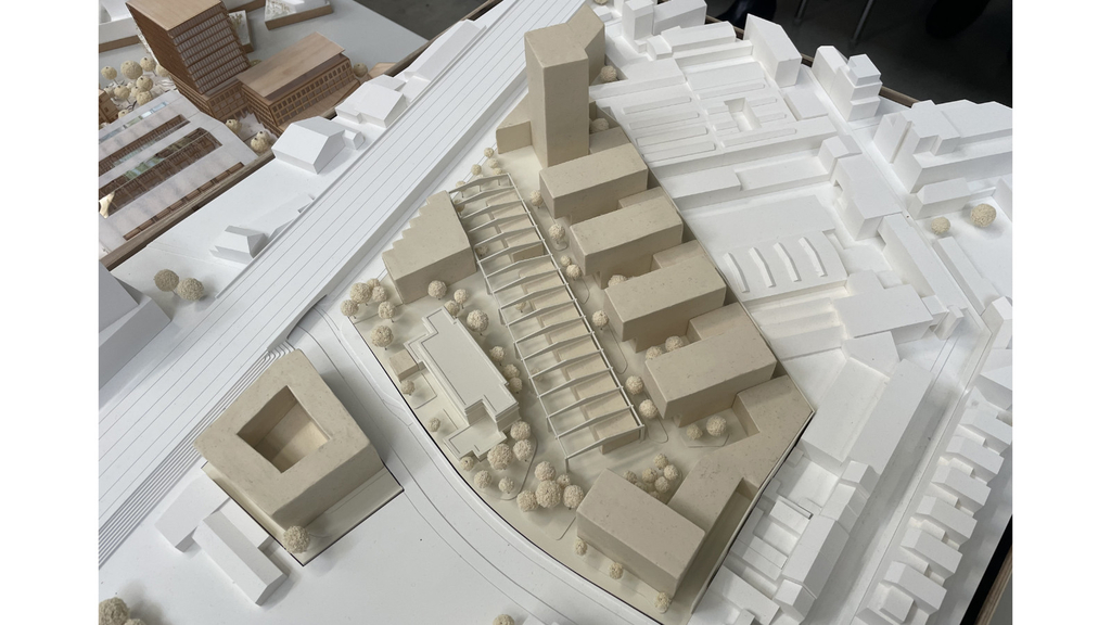 Modellfoto mit Blick aus Richtung Süd-Westen zum Bebauungsvorsc