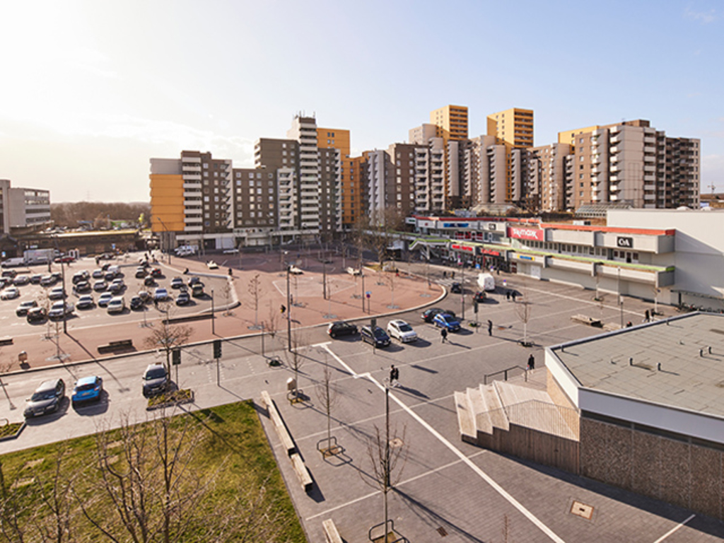 Umgestalteter Liverpooler Platz nach Fertigstellung, Sicht aus der Vogelperspektive