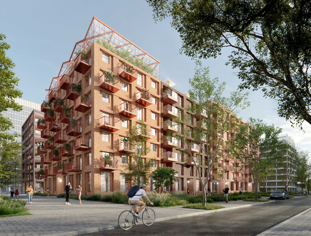 Entwurf Wohnhäuser mit Gewächshaus auf dem Dach am Poller Kirchweg