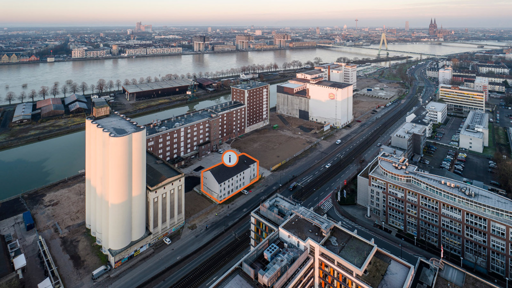 Lage des Infopoint im Deutzer Hafen