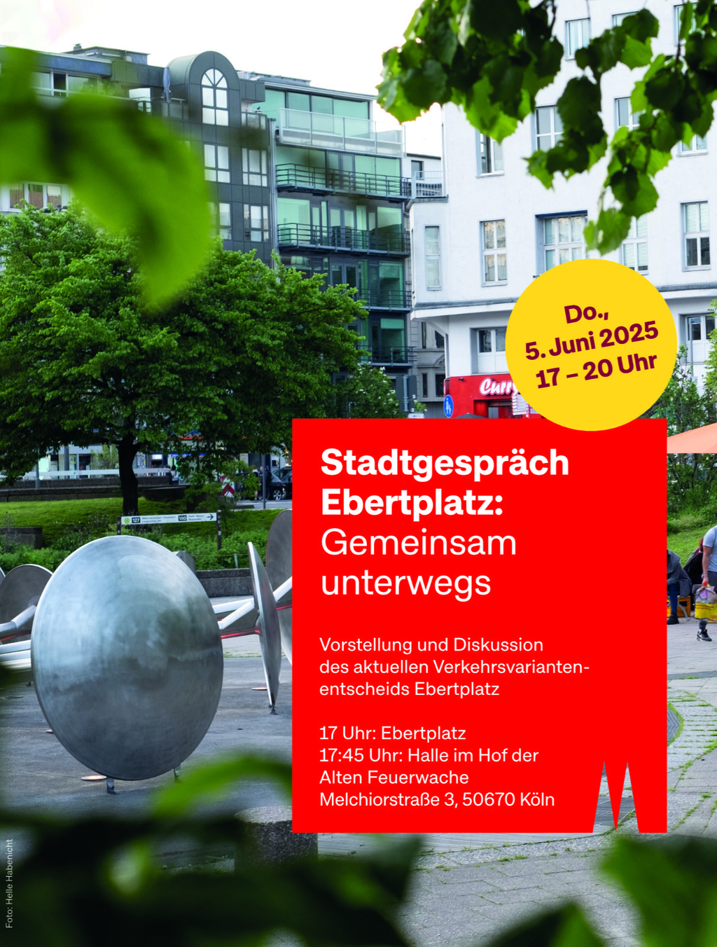 Plakat Einladung zum Stadtgespräch mit Terminankündigung