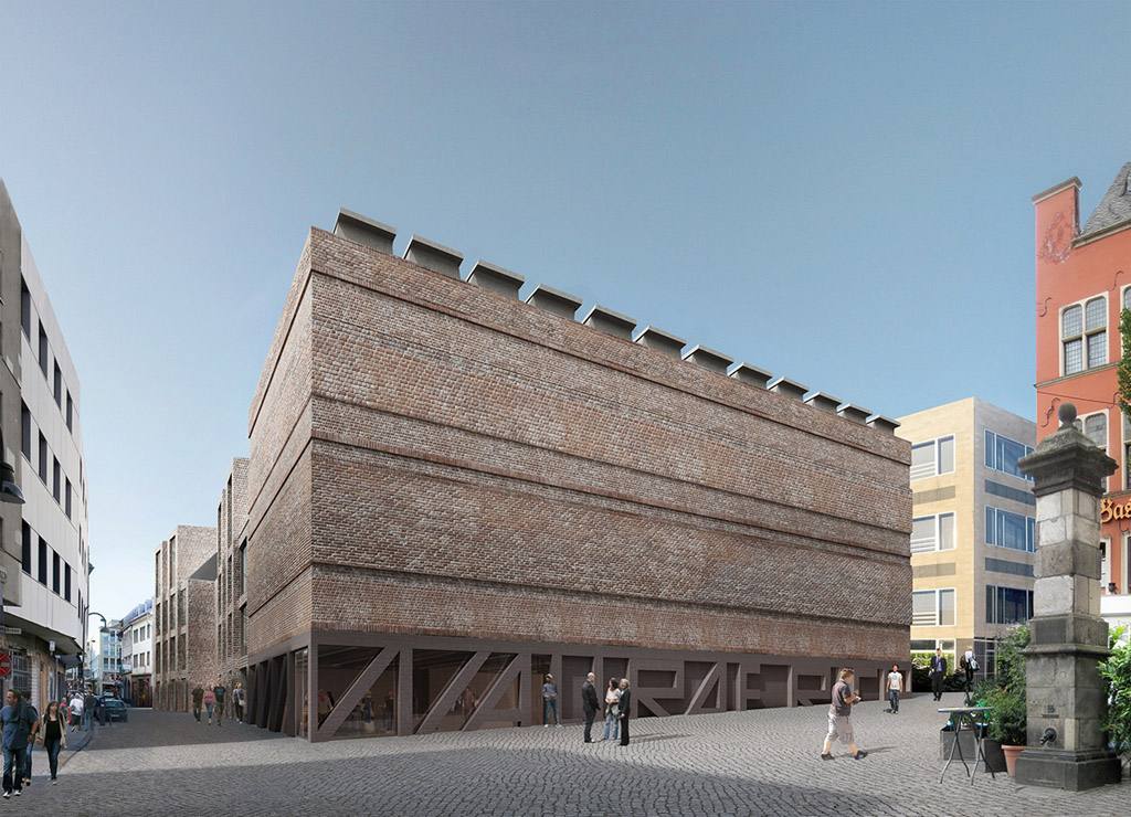 Visualisierung der Außenansicht des Erweiterungsbaus vom Wallraf-Richartz-Museum