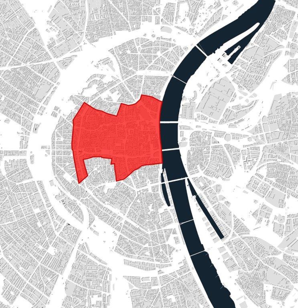 Grafische Darstellung des Interventionsraums Kernzone aus dem Masterplan Köln