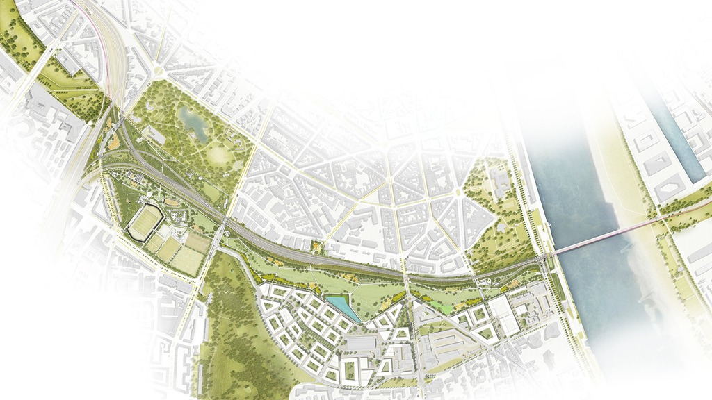 Grafische Darstellung des Plangebietes Parkstadt Süd