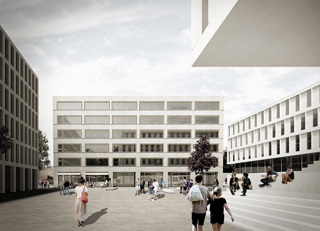 Visualisierung der Außenansicht des Servicehauses