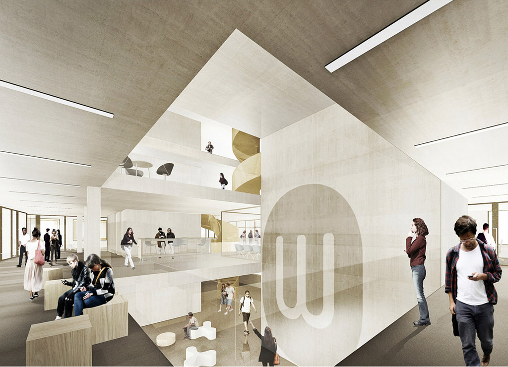 Visualisierung des Innenraums des Servicehauses