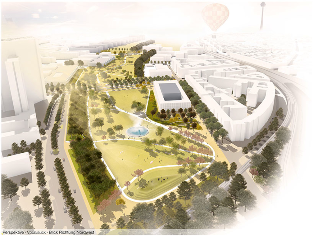 Visualisierung Luftbildansicht Grünanlage