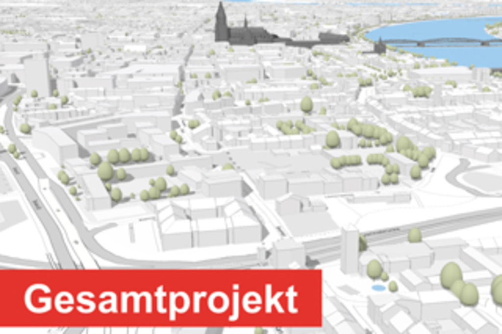 Ausschnitt Kölner Stadtmodell von oben, Link auf Projektentwicklung und Projektstruktur Waidmarkt
