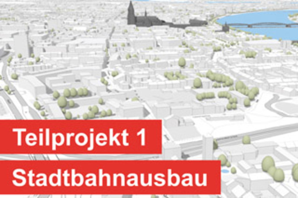 Ausschnitt Kölner Stadtmodell von oben, Link auf Stadtbahnausbau Waidmarkt