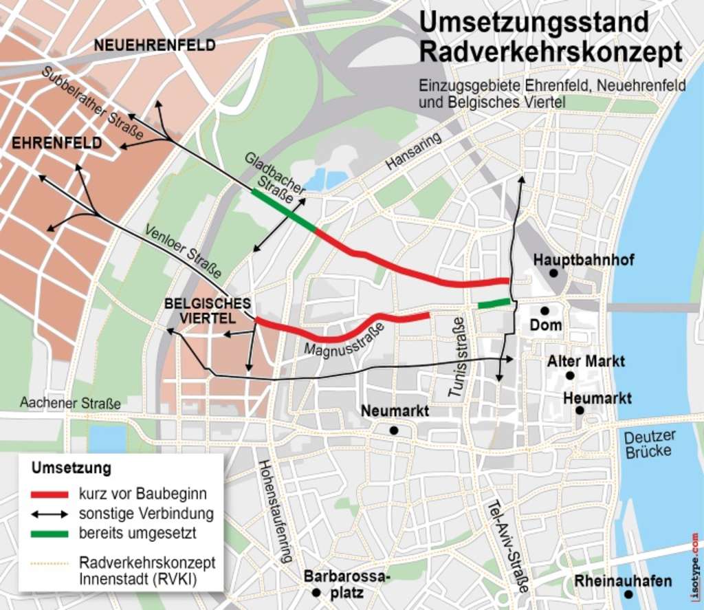 Übersichtskarte der zukünftigen Radverkehrsachsen