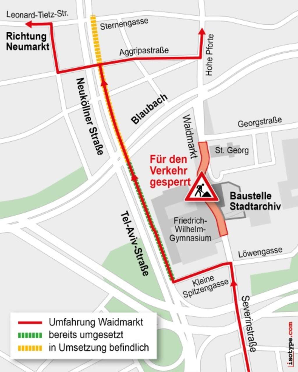 Neuköllner Str. - Radfahrstreifen Grafik