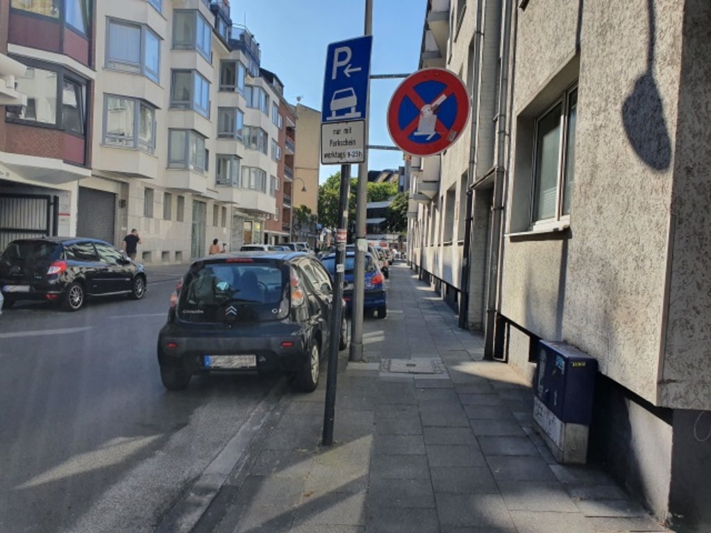 Fahrradstraße Mauritiuswall Situation Fußverkehr vorher