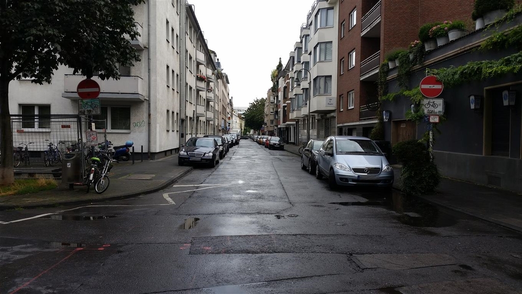 Fahrradstraße Mauritiuswall vorher