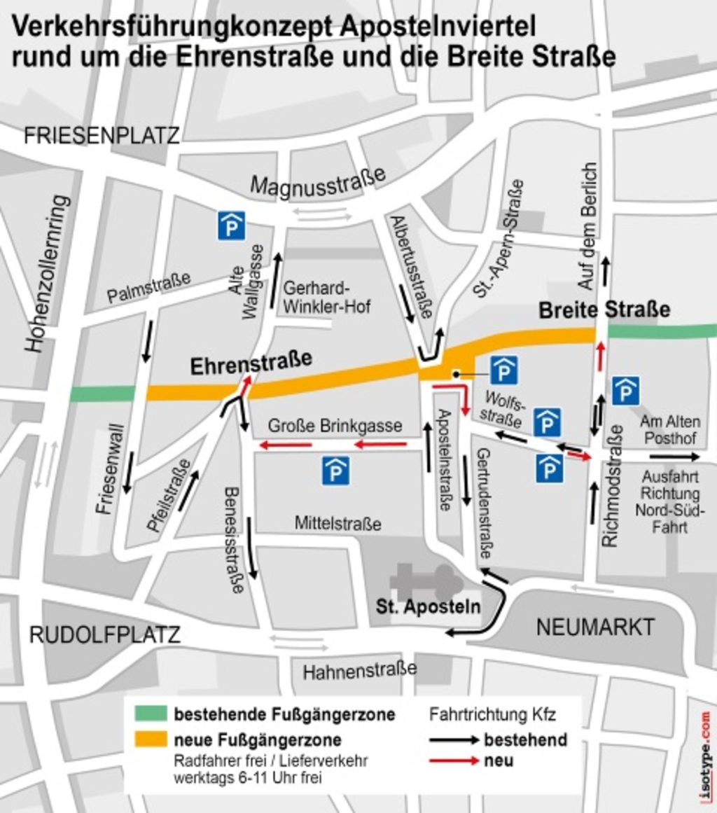 Anpassung der Verkehrsführung Apostelnviertel