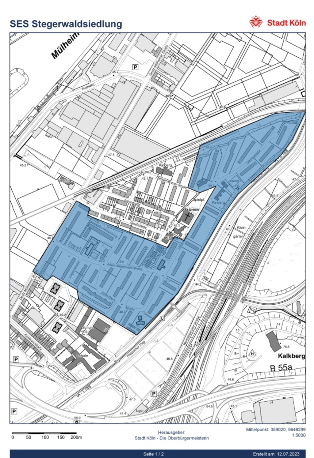 15 Lageplan Geltungsbereich Stegerwaldsiedlung