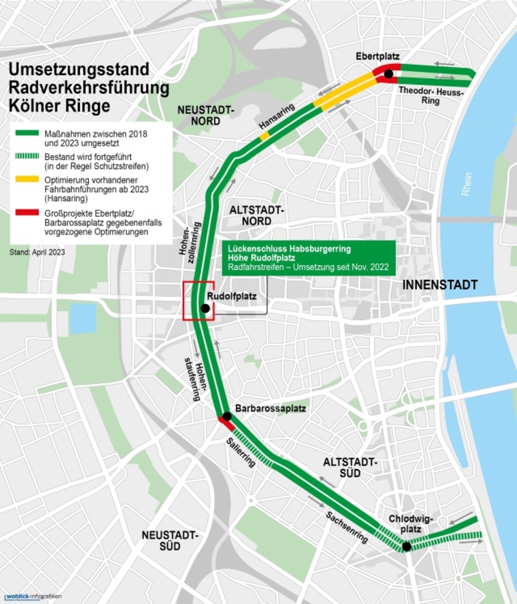 Karte Ringe Radstreifen