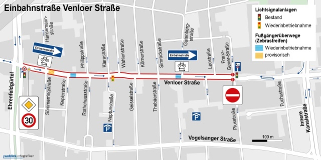GRAFIK_Venloer Straße_Einbahnstraße