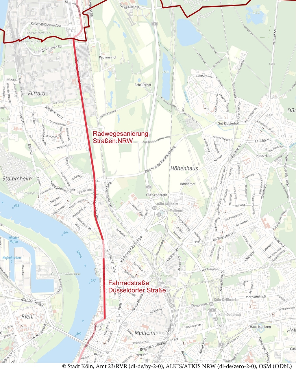 Radpendlerroute 1 Köln-Leverkusen