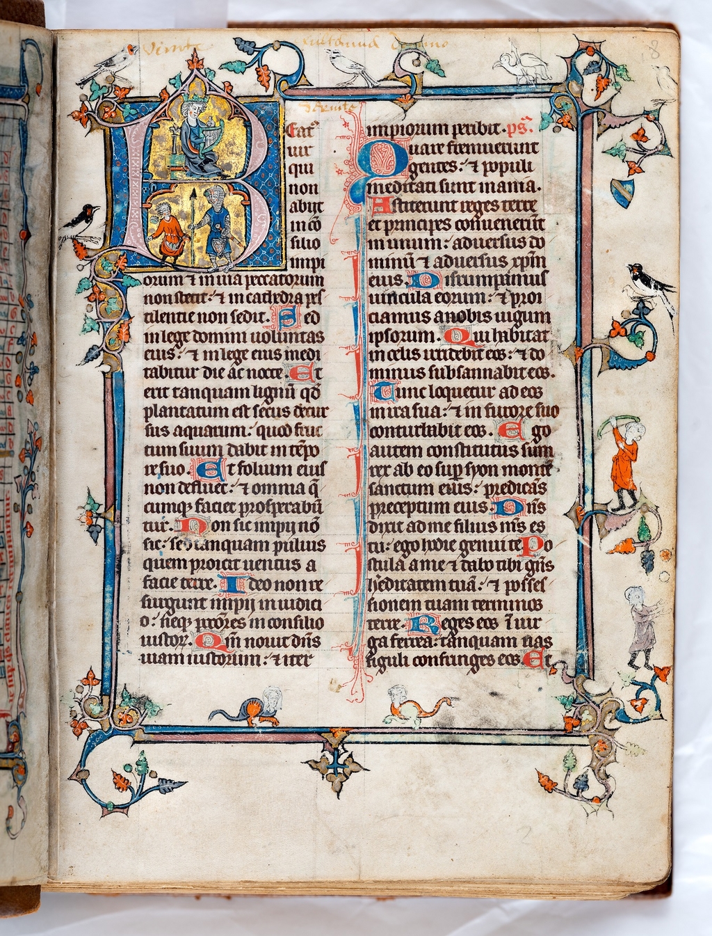 Psalter-Brevier, (Detail mit König David in B-Initiale) Nordostfrankreich, nach 1297, Museum Schnütgen