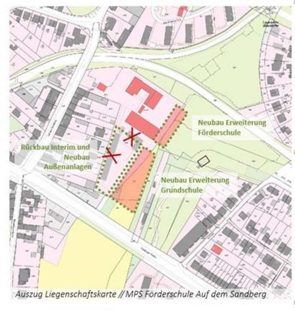 Plan: Förder-Schulbau Poll: Auf dem Sandberg