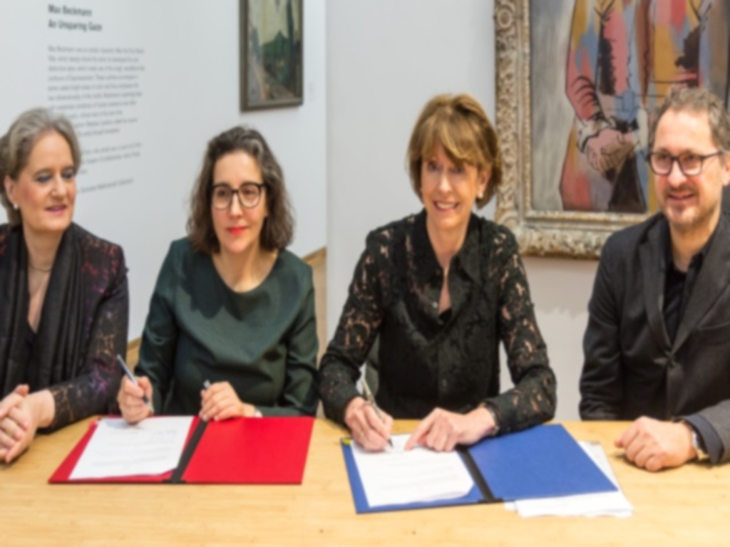 Vertragsunterzeichnung zwischen der Peter und Irene Ludwig Stiftung, der Stadt Köln und dem Museum Ludwig, Köln