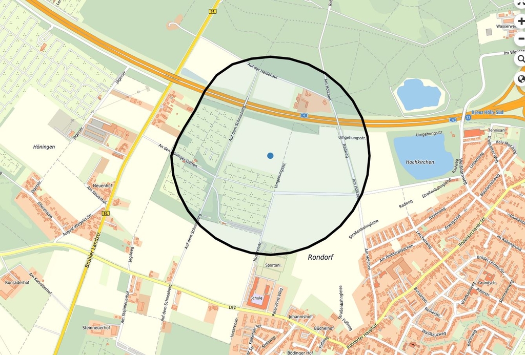 32 Grafik Evakuieungsradius Rondorf