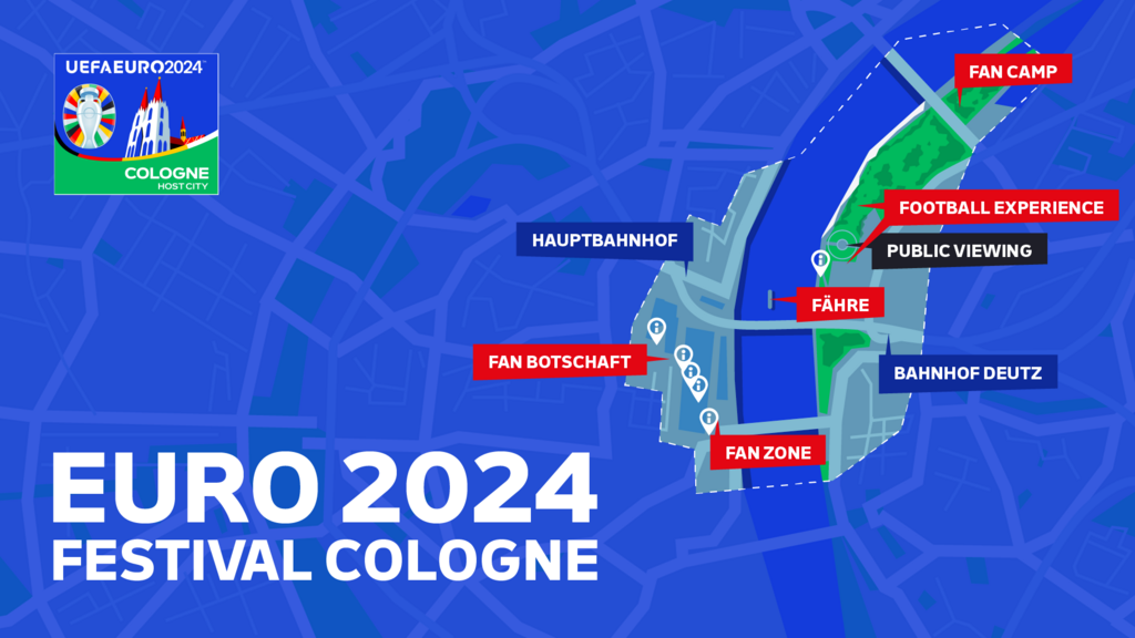 Übersichtskarte des EURO 2024 FESTIVAL Cologne