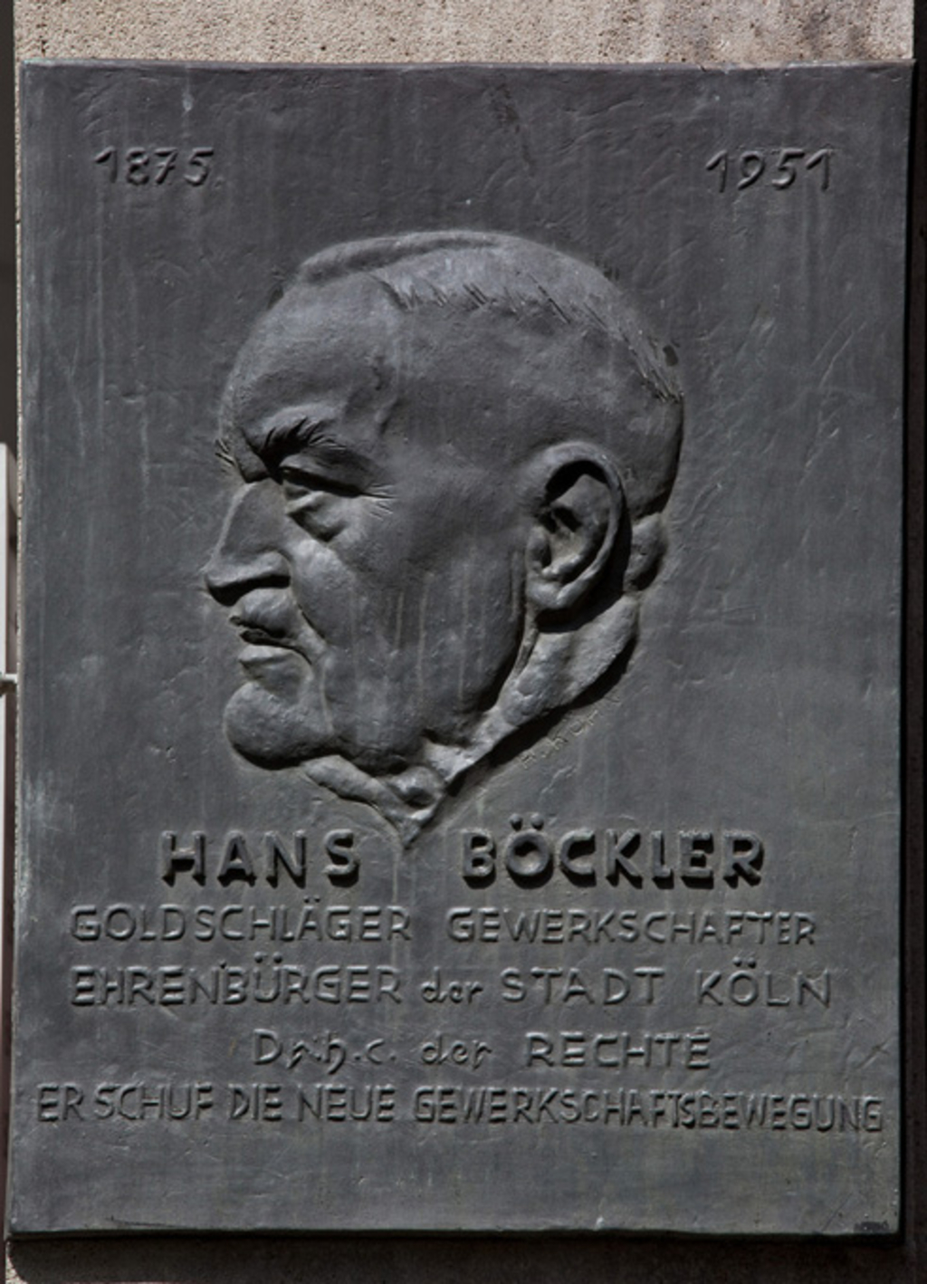 Gedenktafel für Hans Böckler auf dem Hans-Böckler-Platz