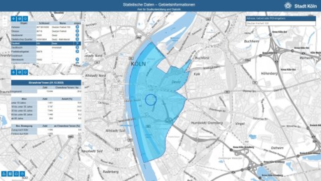 Gebietsinfo, Link auf Gebietsinformationen
