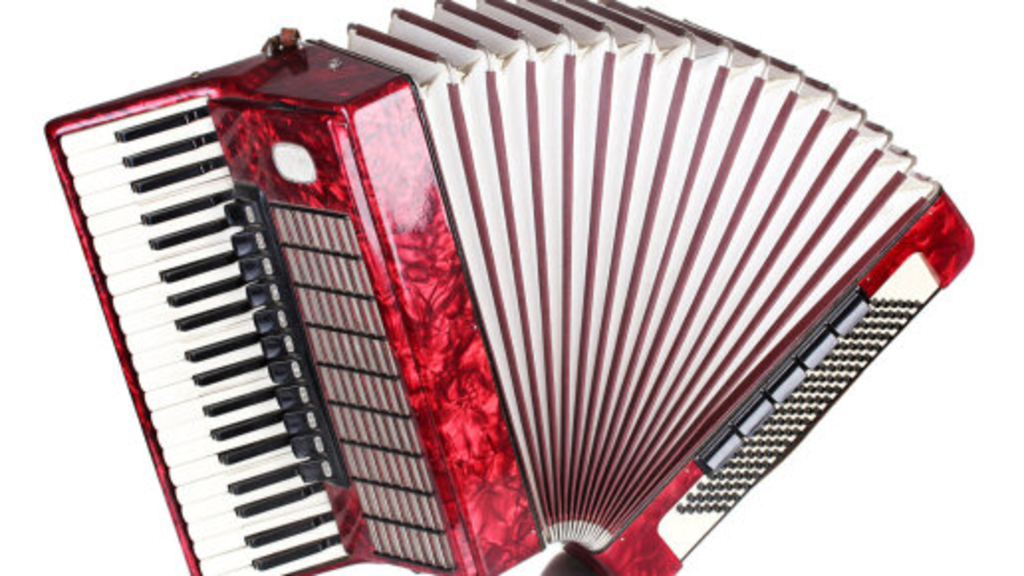 Retro-Akkordeon vor weißem Hintergrund, Link auf Das Akkordeon - Stadt Köln