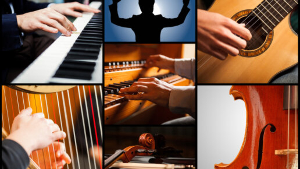 Verschiedene Instrumente als Collage, Link auf Instrumente von A bis Z - Stadt Köln