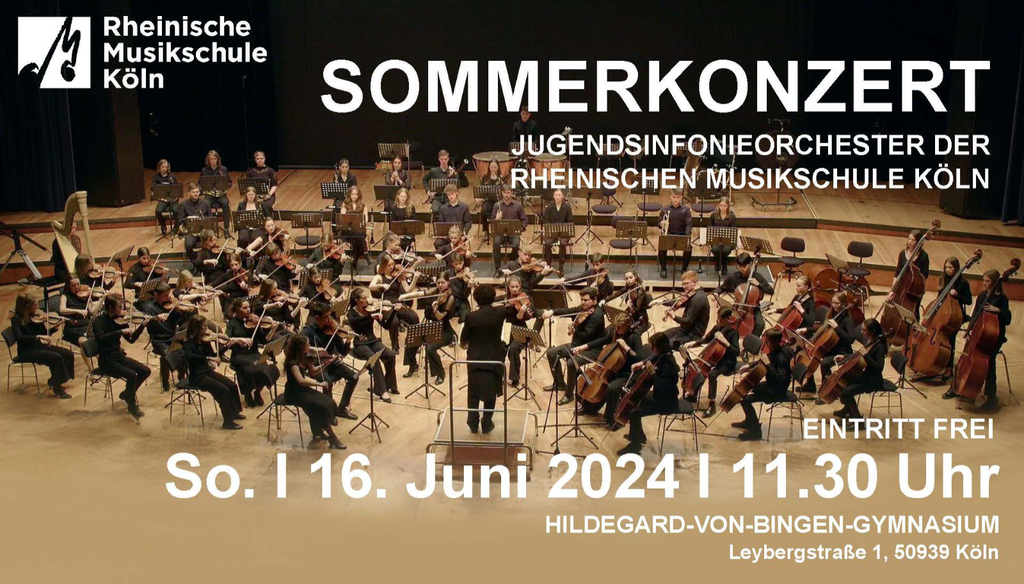 Auftritt Jugendsinfonieorchester Köln mit Ankündigung Sommerkonzert 2024