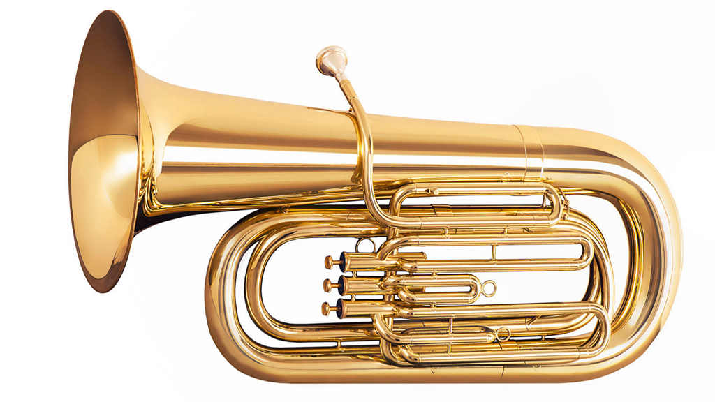 Tuba auf weißem Hintergrund
