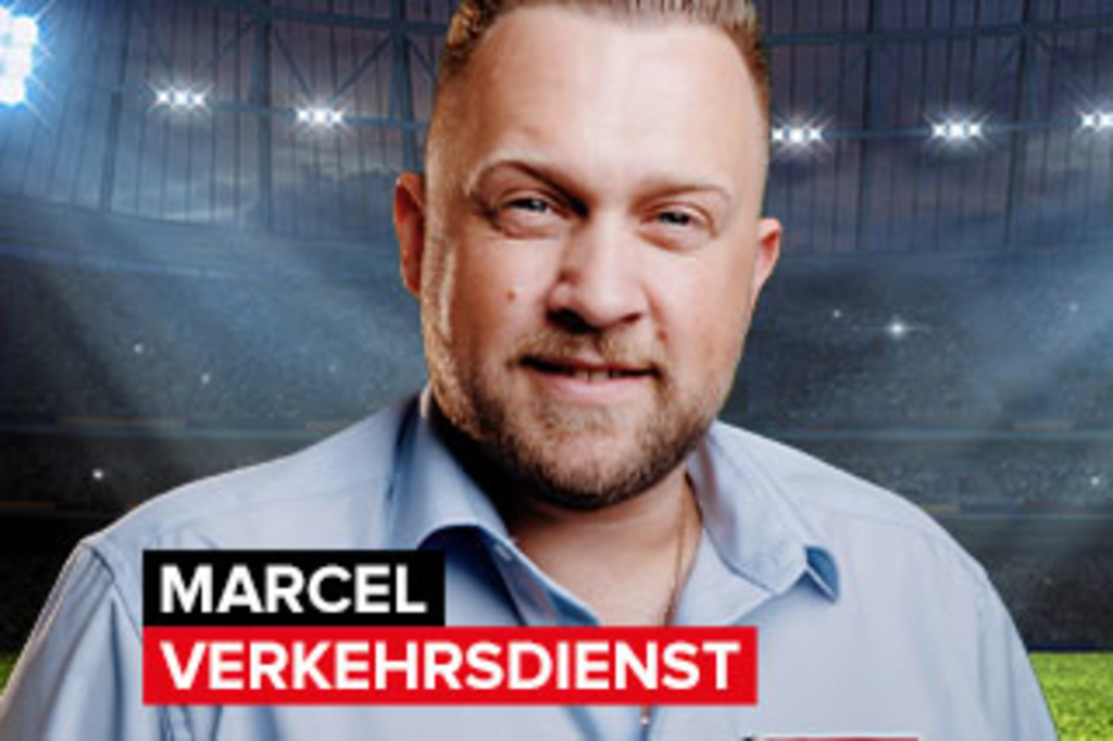 Mitarbeiter des Verkehrsdienst in Stadion , Link auf Marcel, Verkehrsdienst Stadt Köln