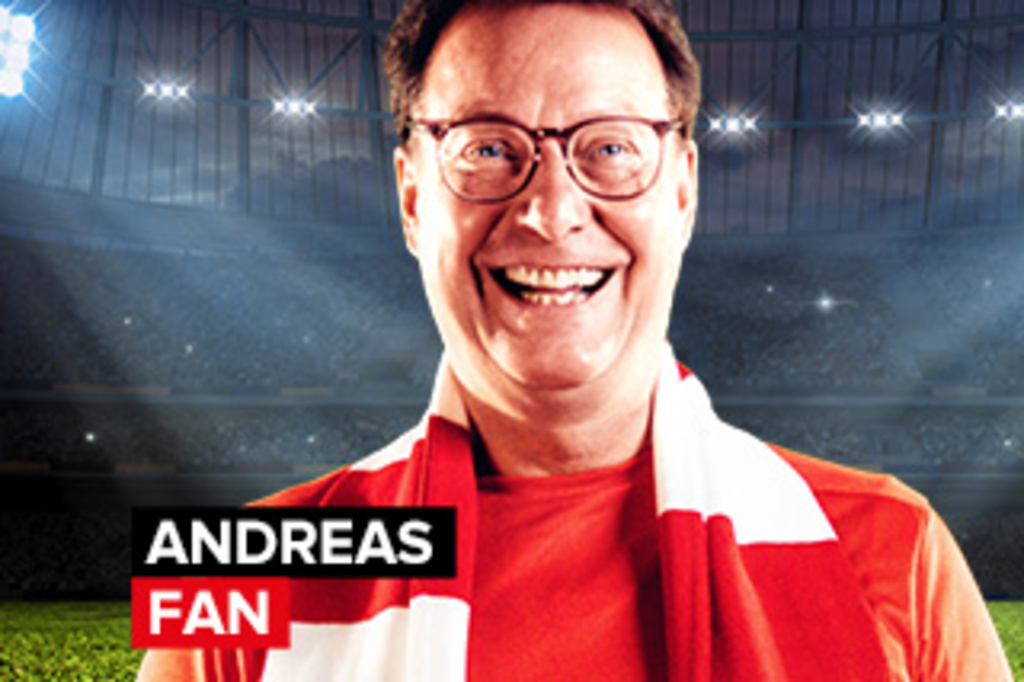 Fußballfan in Stadion , Link auf Andreas, Fan - Stadt Köln