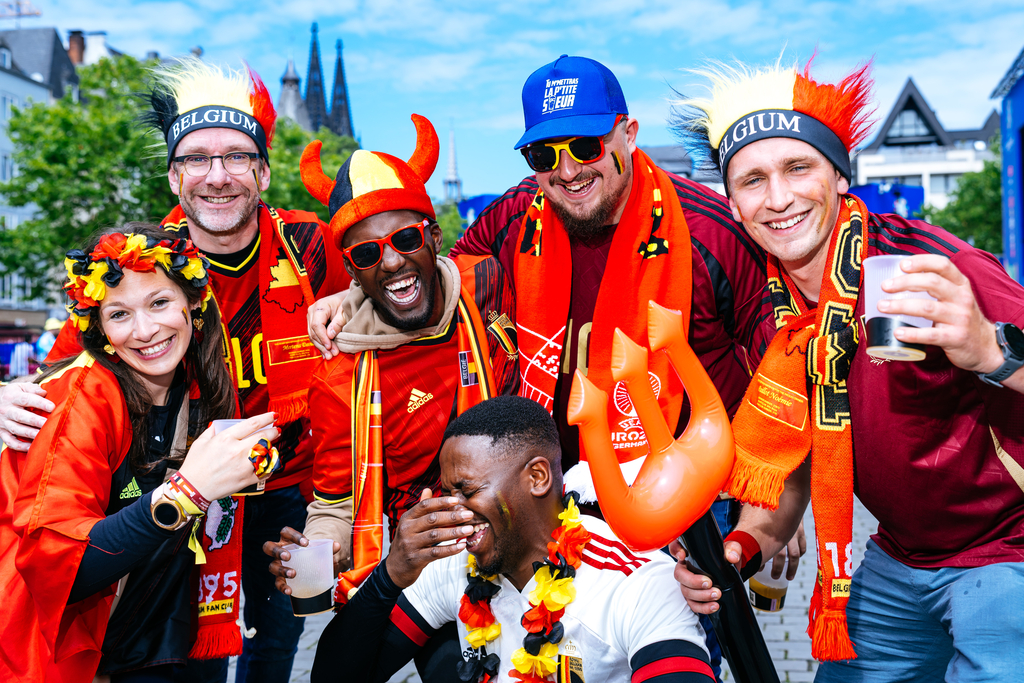 Belgische Fans auf dem Heumarkt