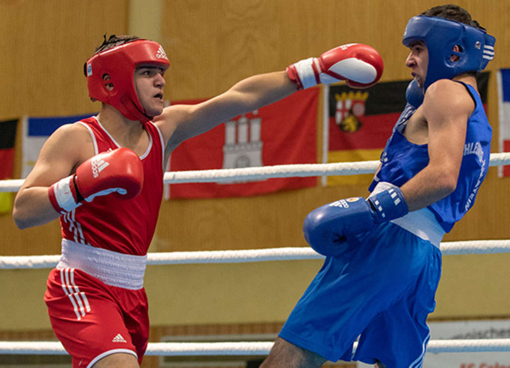Boxkampf im Rahmen der internationalen DM Boxen U18