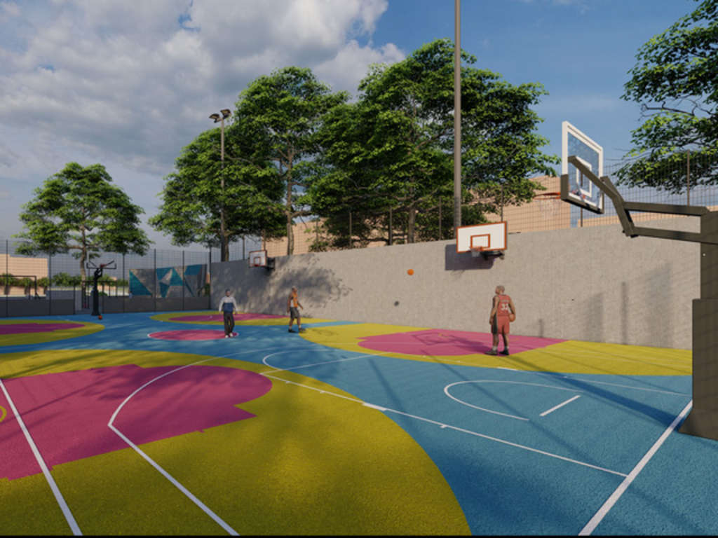 Rendsburger Platz - Skizze Basketballfelder