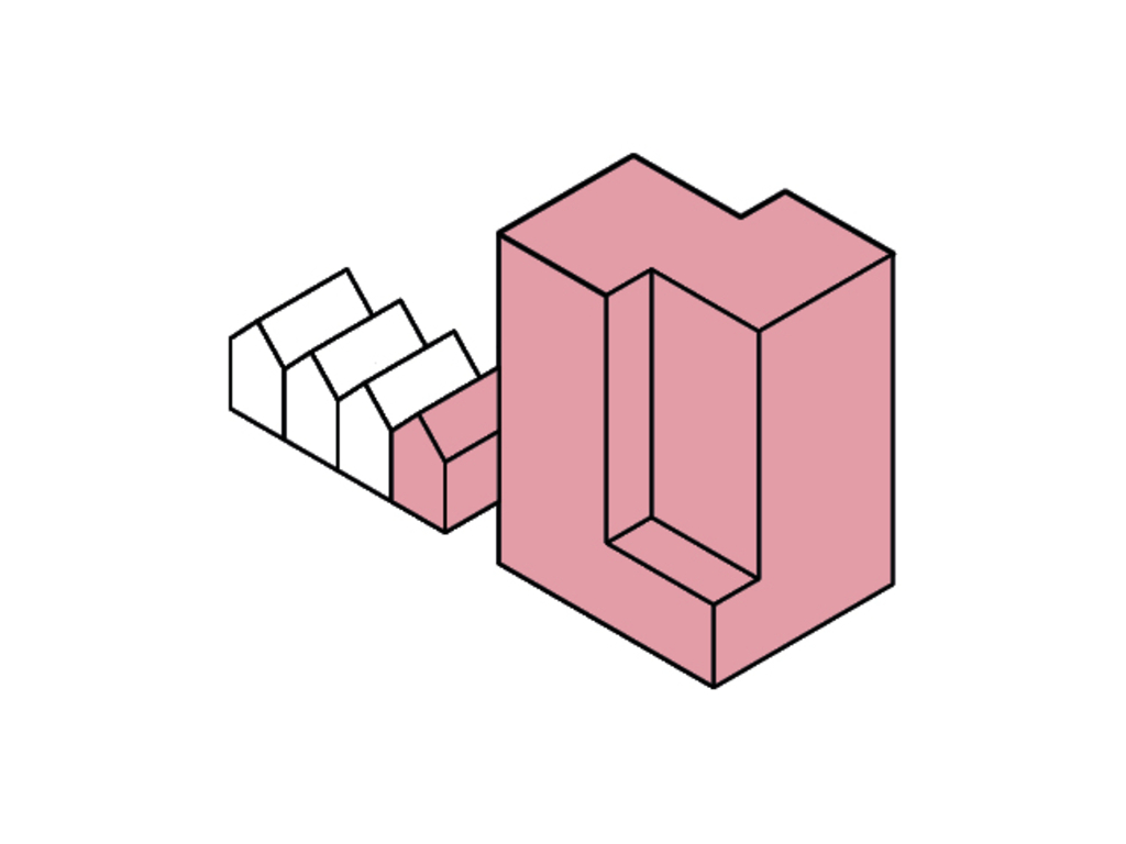 Die Grafik zeigt schematisch wie Gebäudetypologien aus Klein und Groß aussieht.