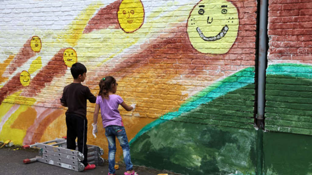 Malaktion an Stromhaus